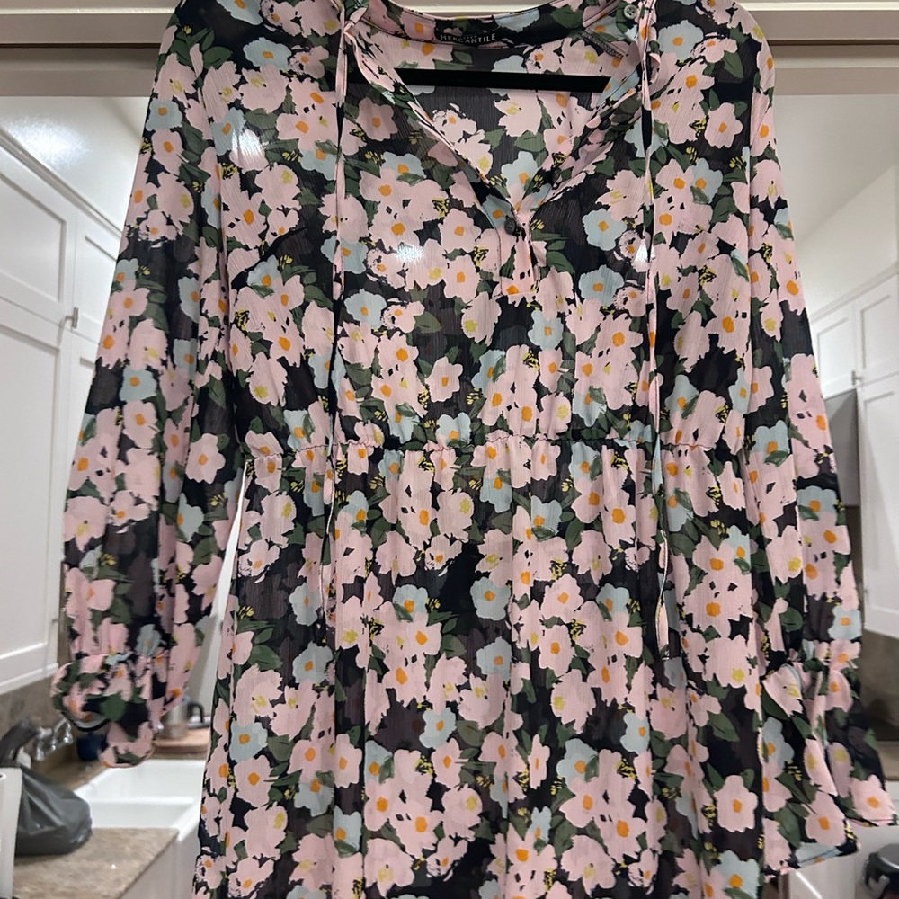 Pink Relaxed Tie Dress